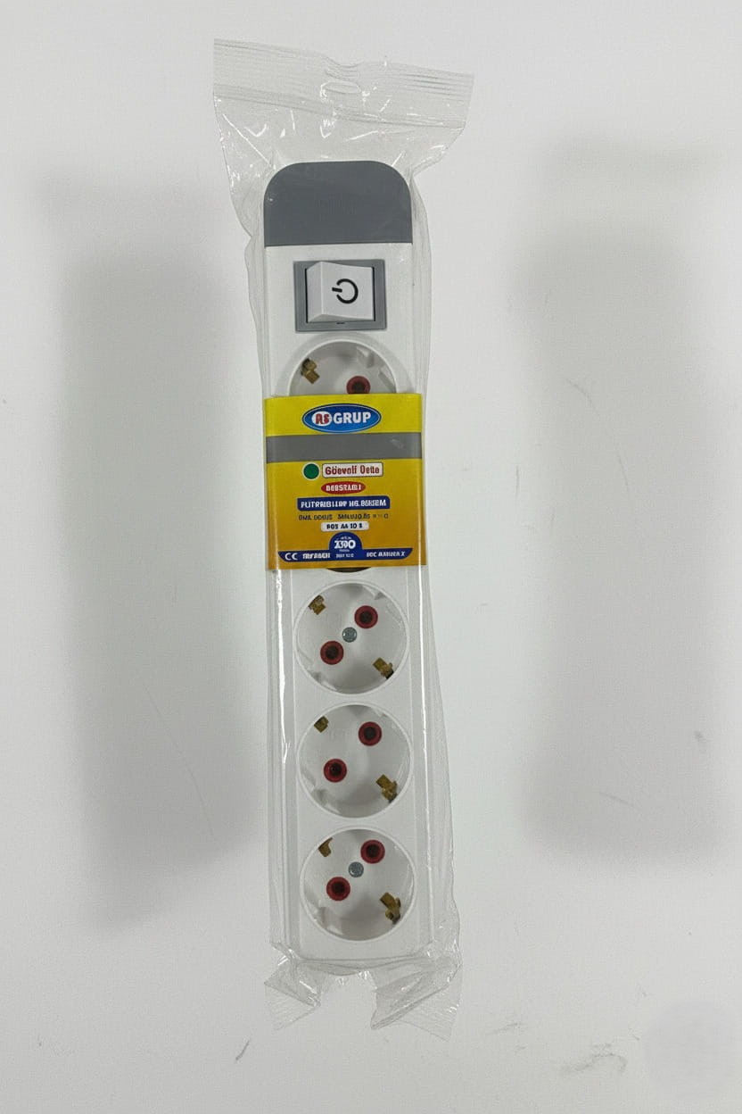 AS GRUP Beşli Topraklı Anahtarlı Grup Priz